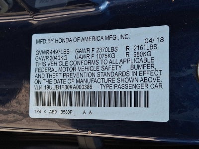 2019 Acura TLX 2.4L FWD