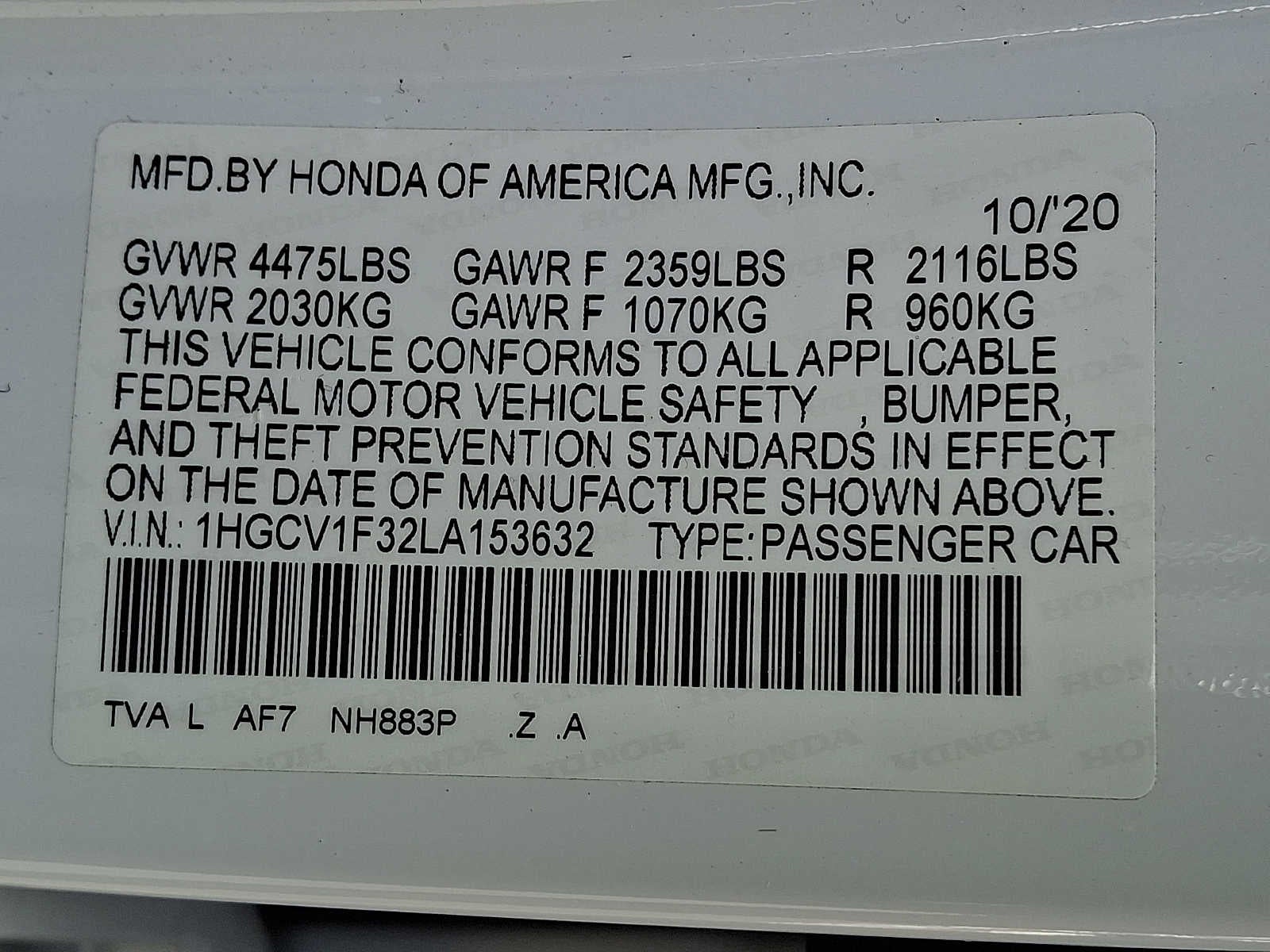 2020 Honda Accord Sport