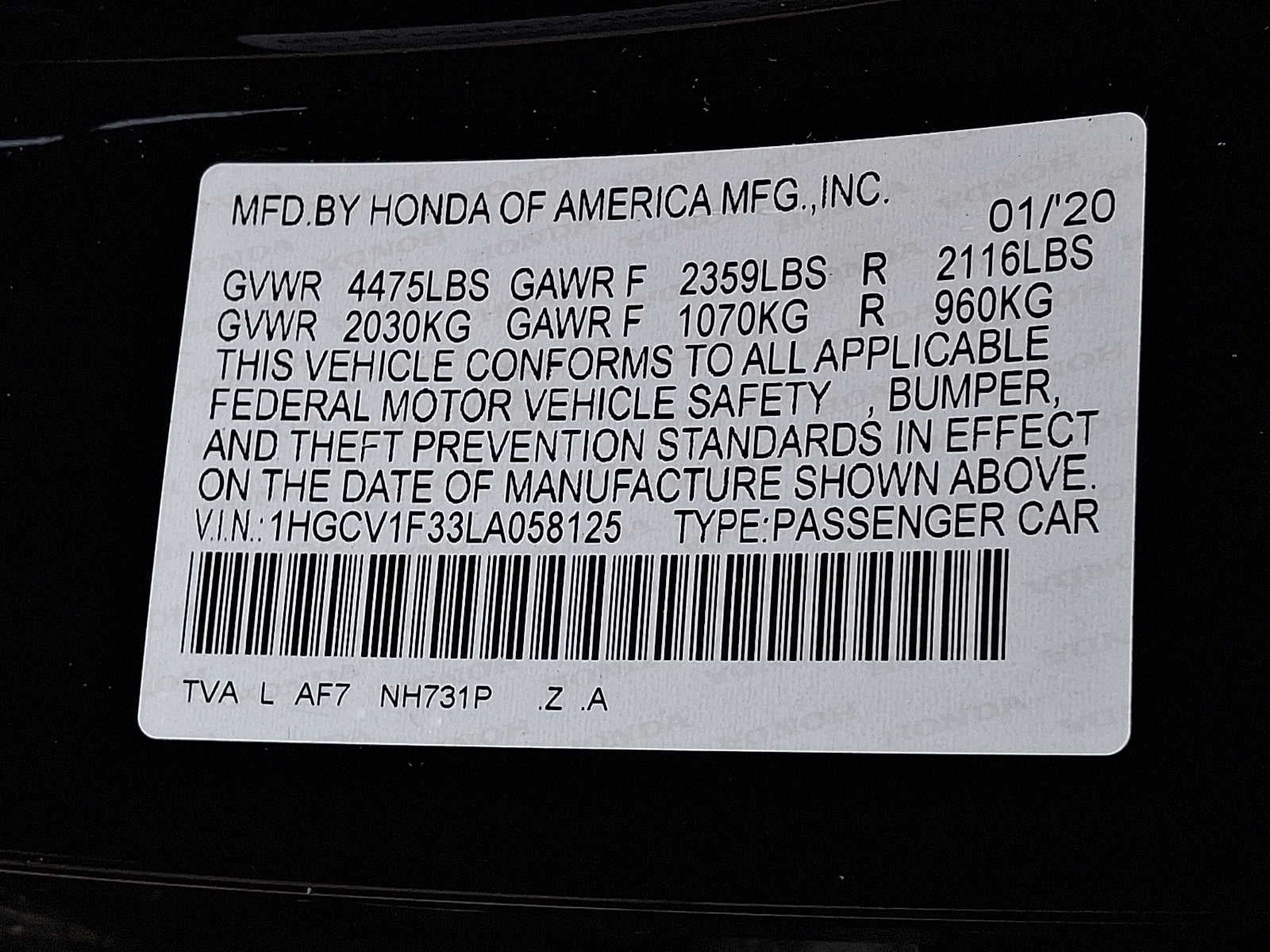 2020 Honda Accord Sport