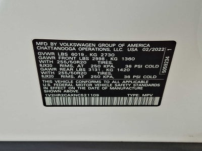 2022 Volkswagen Atlas 3.6L V6 SE w/Technology