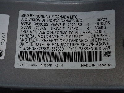 2023 Honda Civic Sport CVT