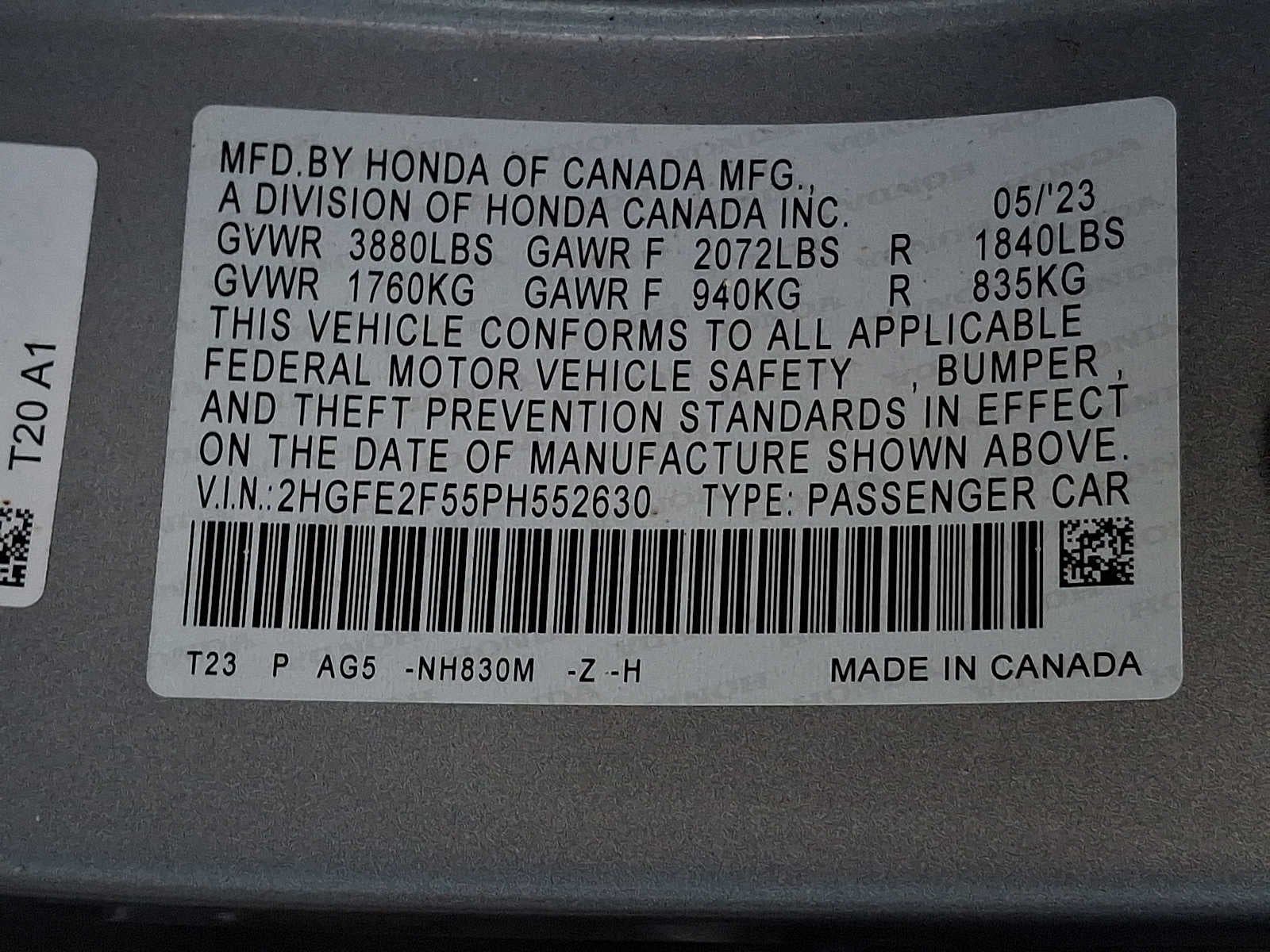 2023 Honda Civic Sport CVT