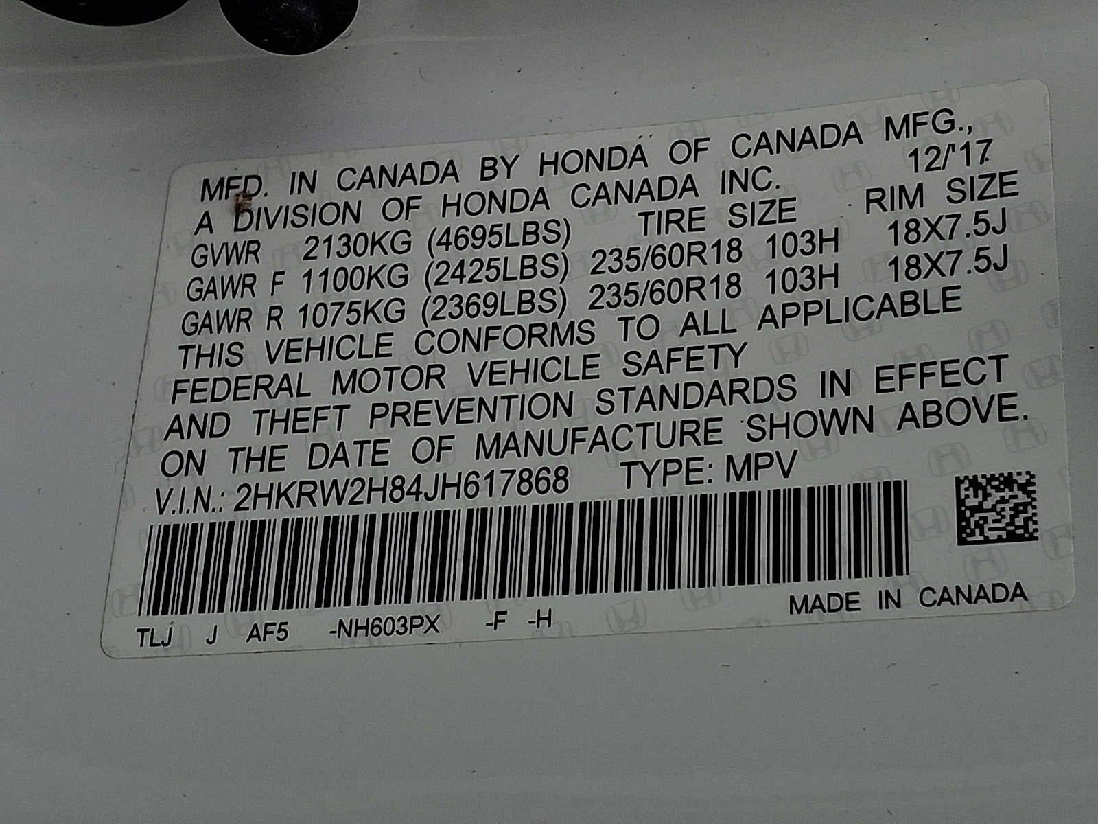 2018 Honda CR-V EX-L