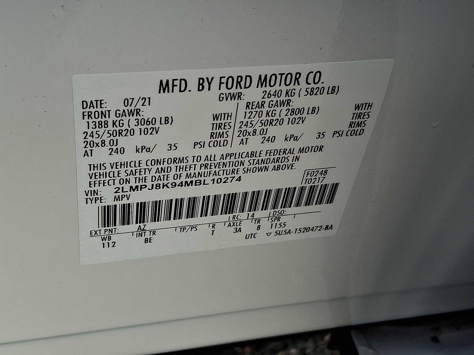 2021 Lincoln Nautilus Reserve