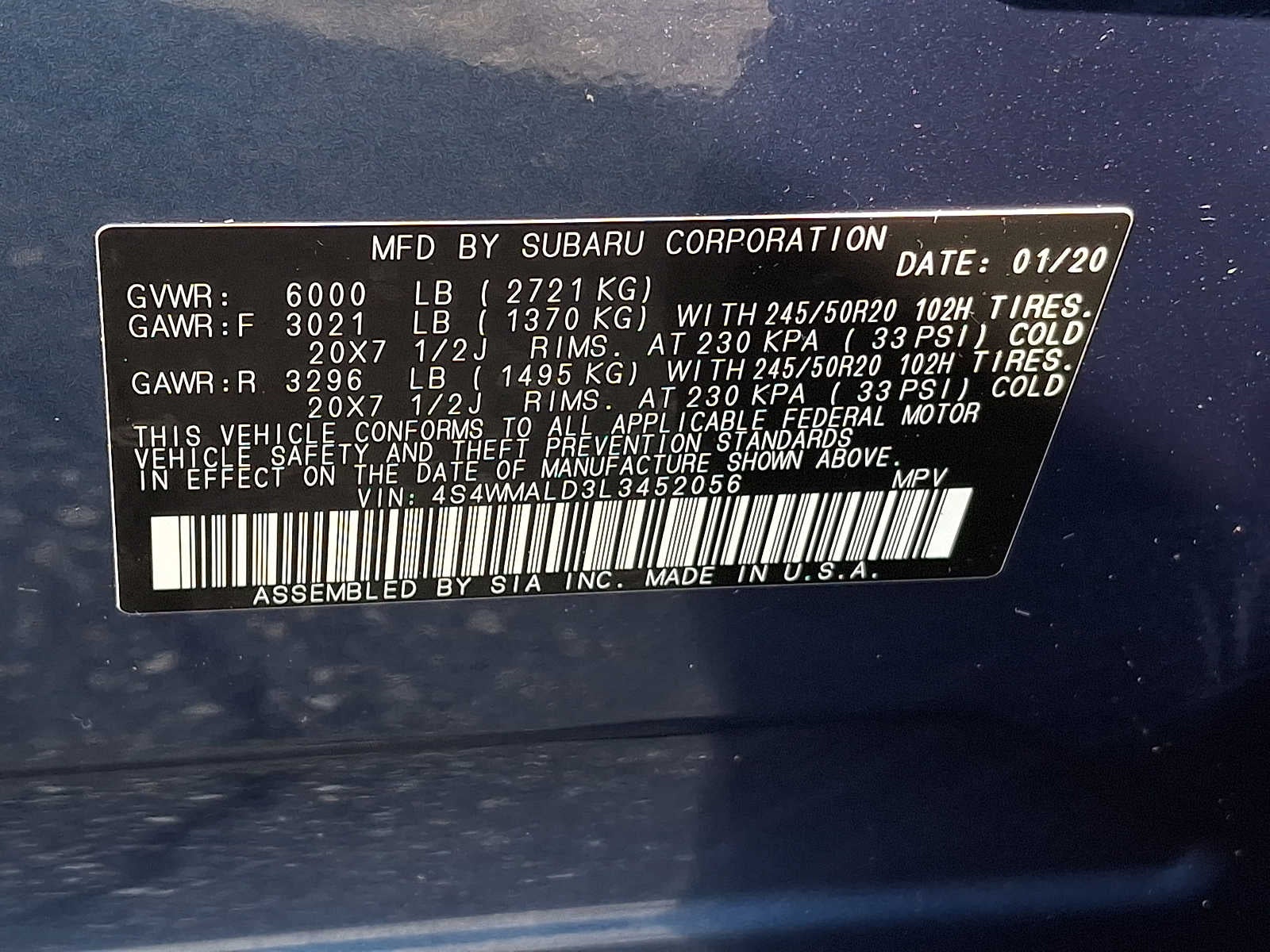 2020 Subaru Ascent Limited