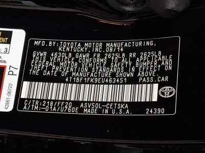 2014 Toyota Camry 2014.5 4dr Sdn I4 Auto SE