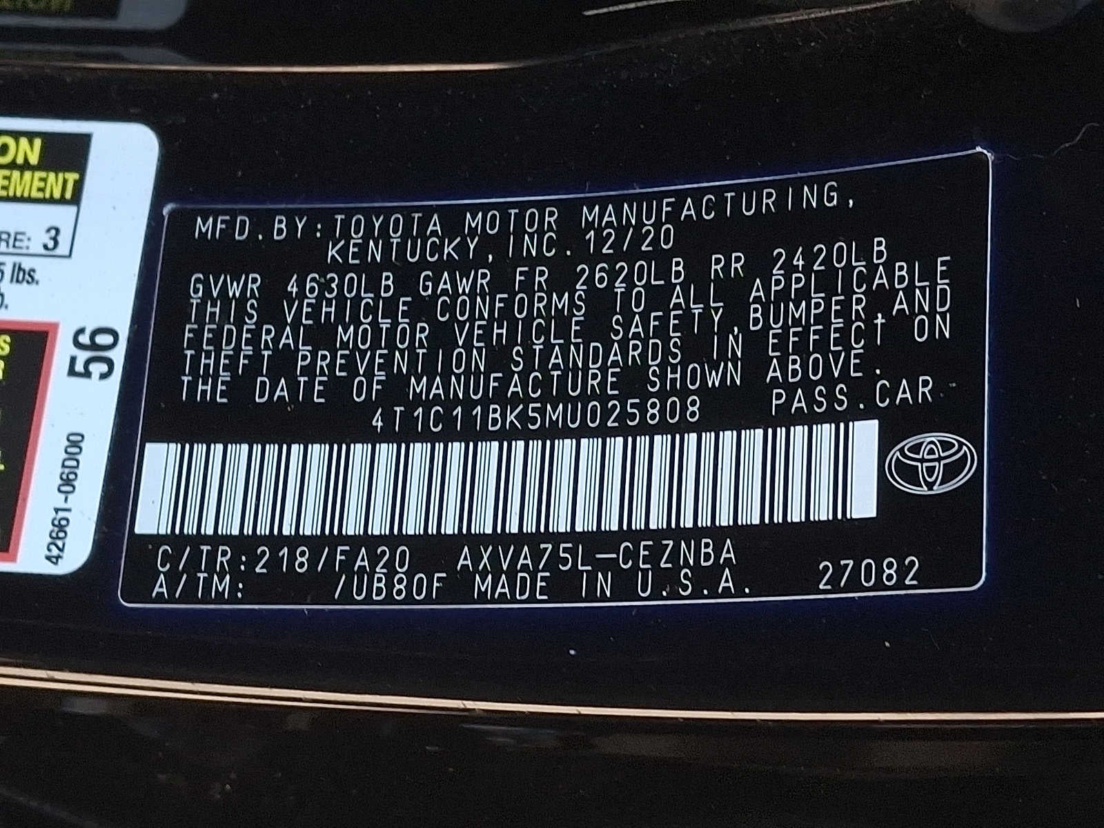 2021 Toyota Camry LE