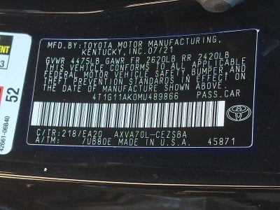 2021 Toyota Camry SE