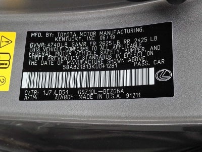 2019 Lexus ES ES 350 FWD