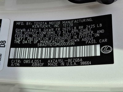 2021 Lexus ES ES 250 AWD