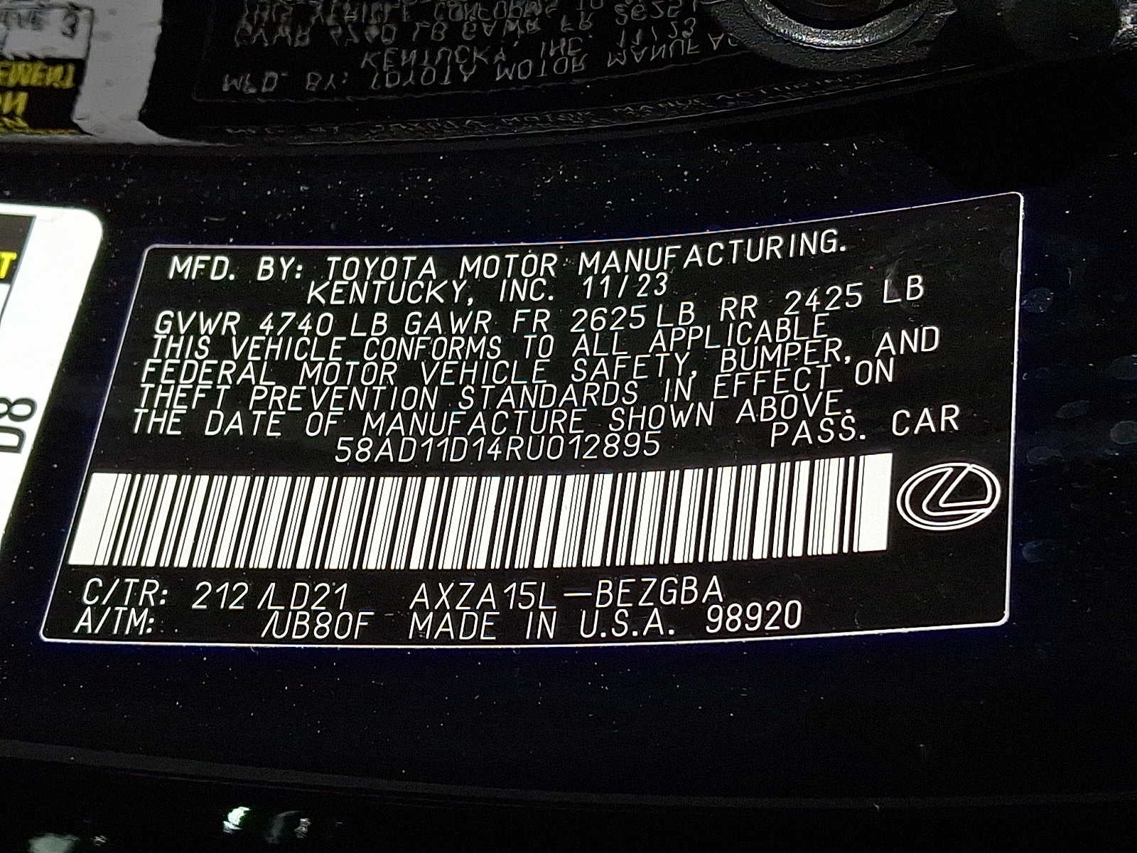 2024 Lexus ES ES 250 AWD