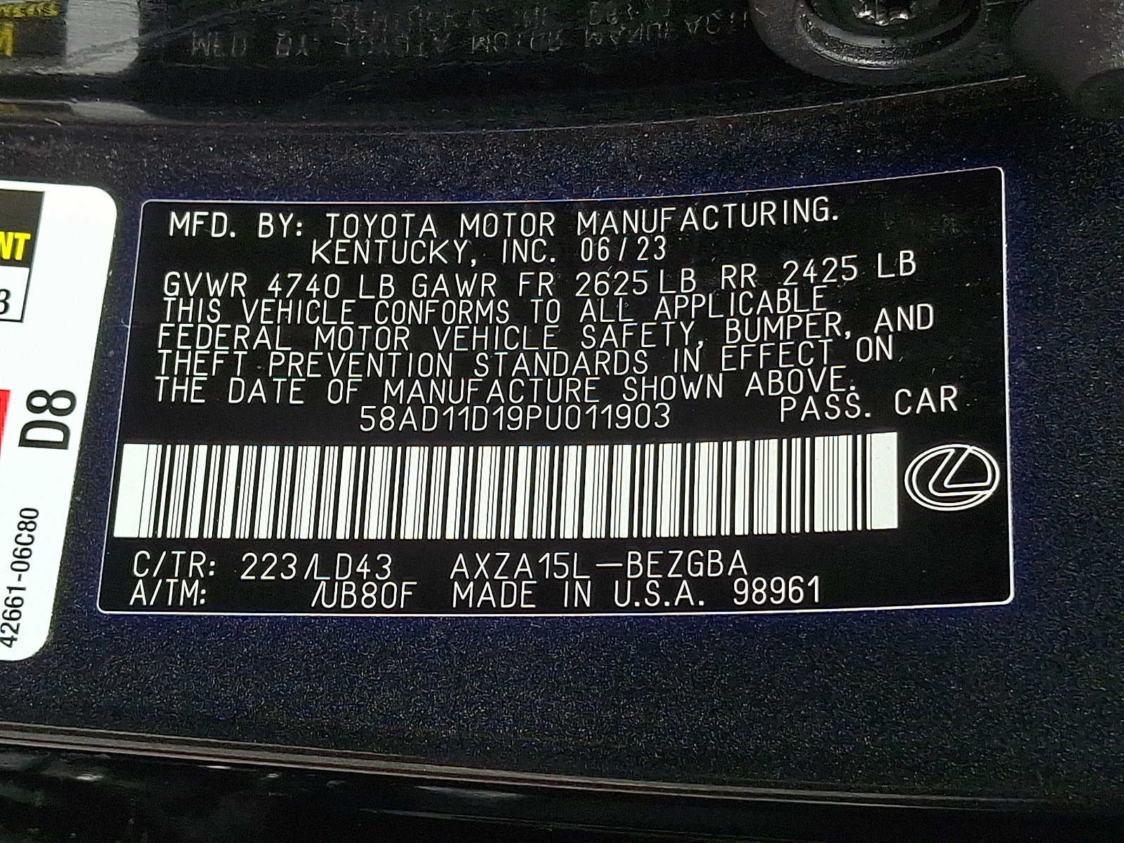 2023 Lexus ES 250 ES 250 AWD