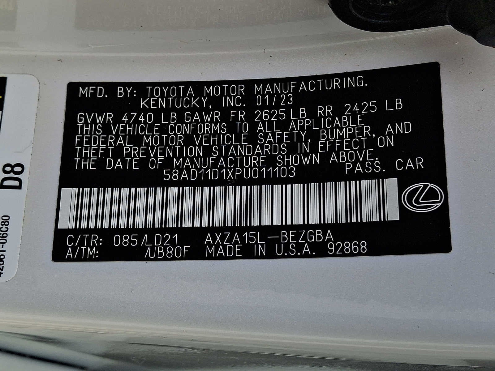 2023 Lexus ES 250 AWD ES 250 AWD