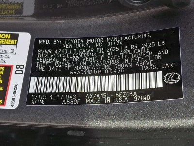 2024 Lexus ES ES 250 AWD