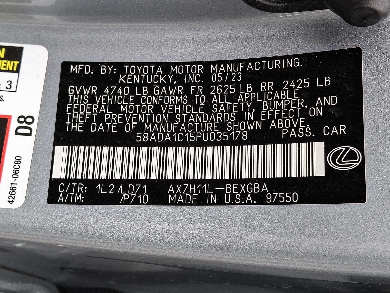 2023 Lexus ES ES 300h FWD