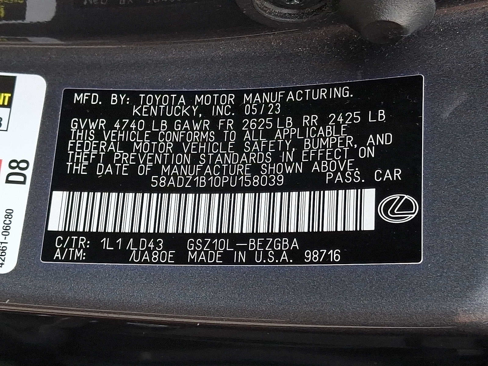 2023 Lexus ES 350 ES 350 FWD