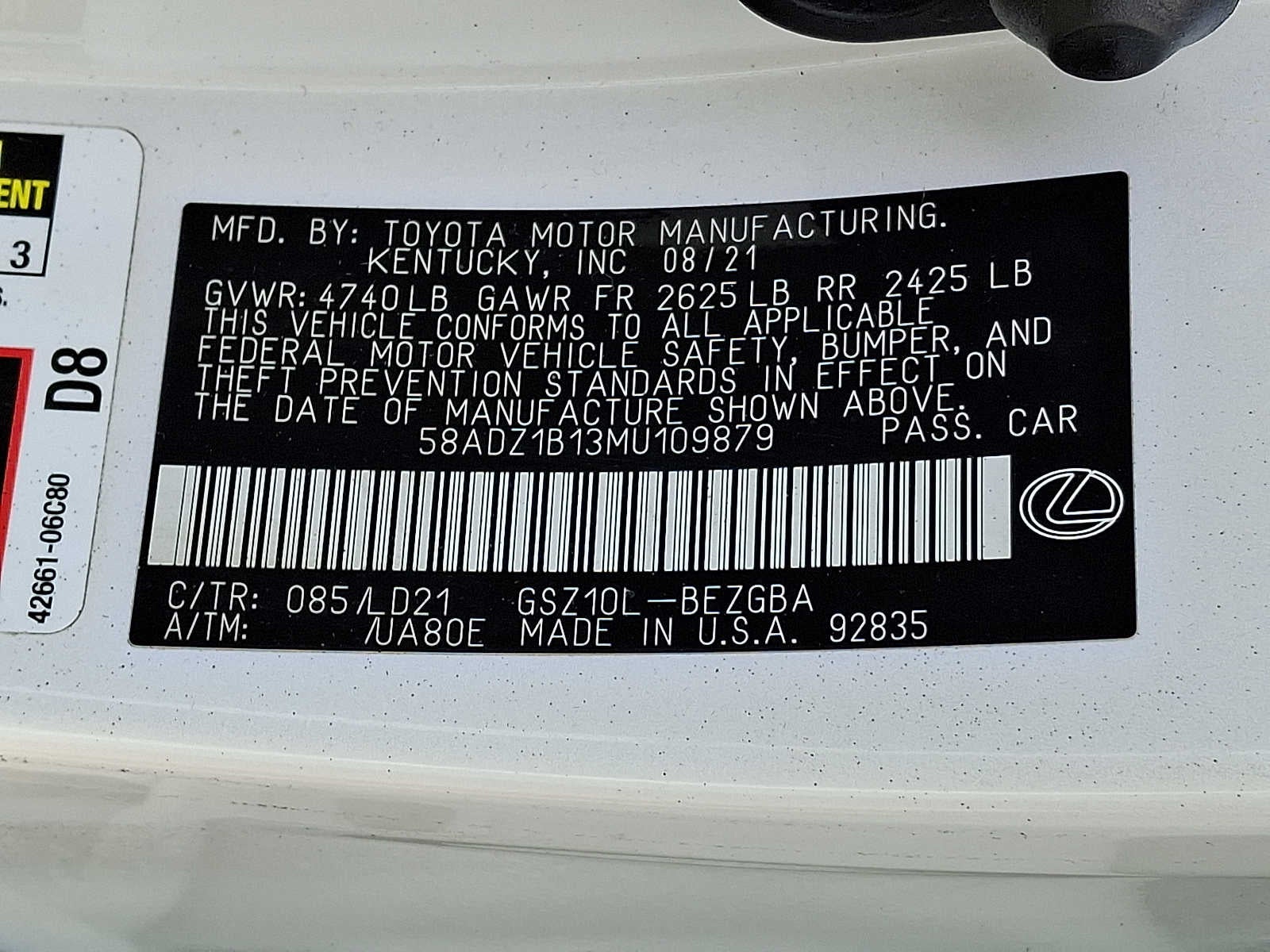 2021 Lexus ES 350 ES 350 FWD