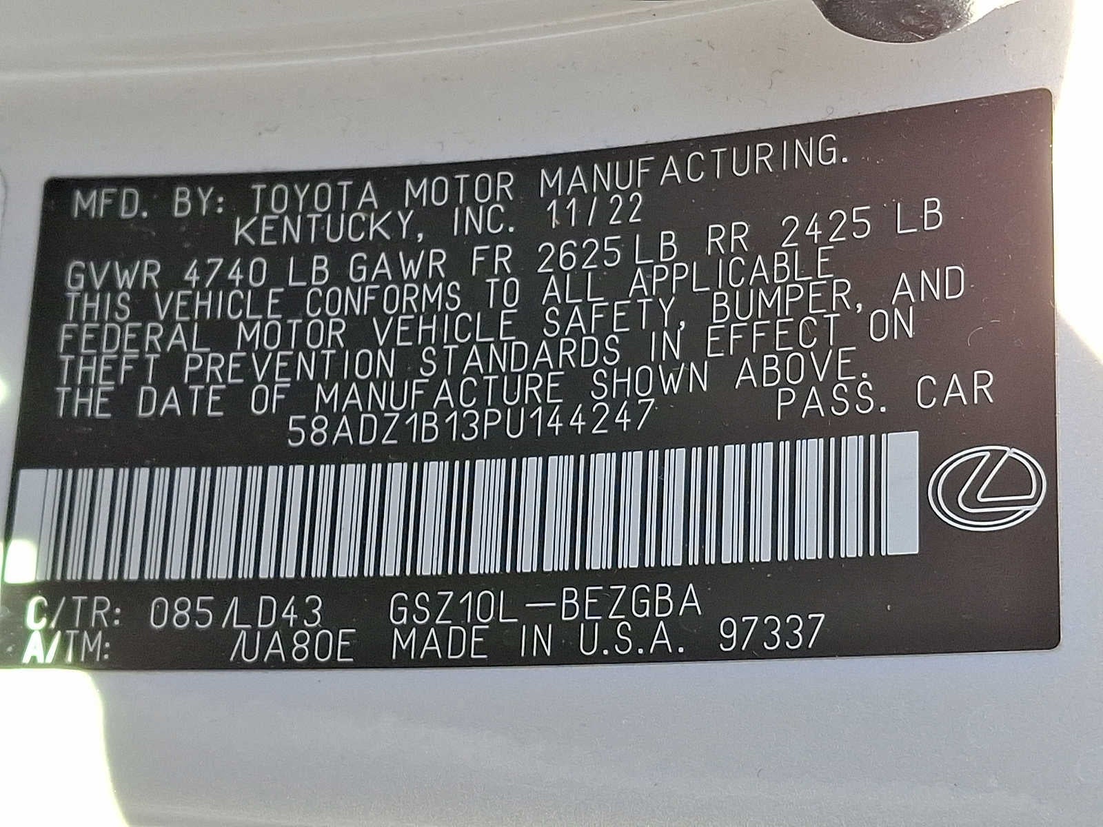 2023 Lexus ES ES 350 FWD