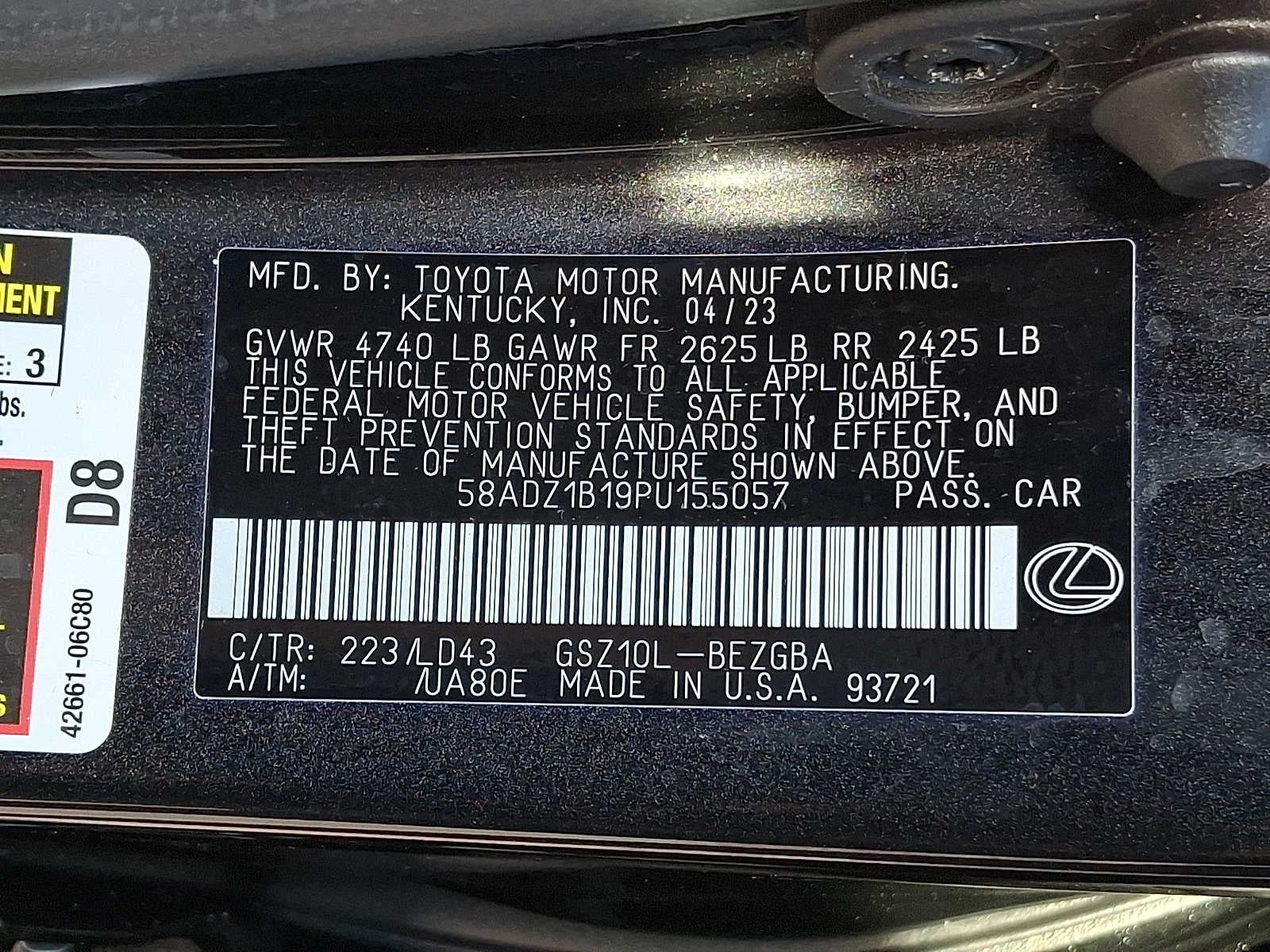 2023 Lexus ES ES 350 FWD