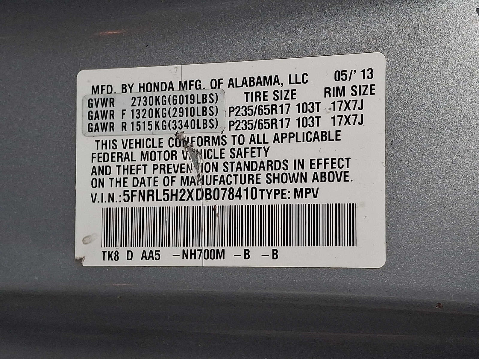 2013 Honda Odyssey LX