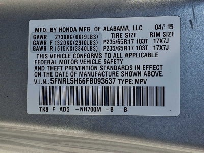 2015 Honda Odyssey EX-L
