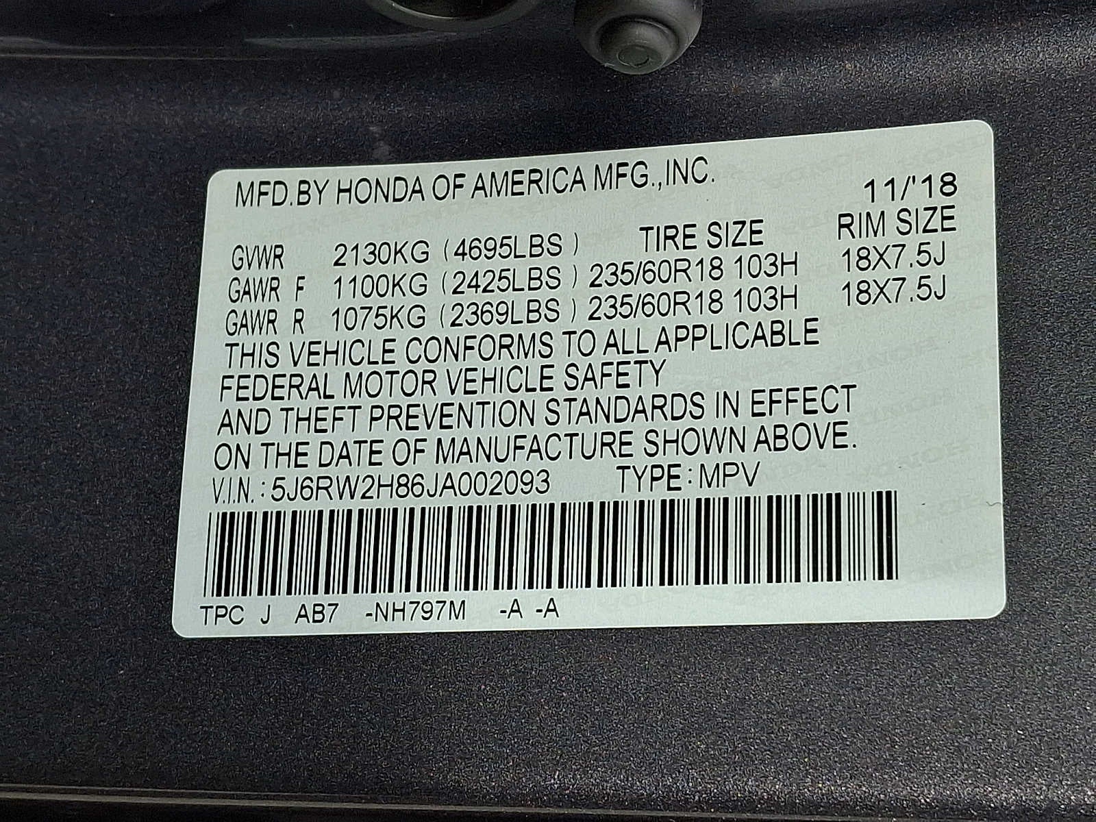 2018 Honda CR-V EX-L