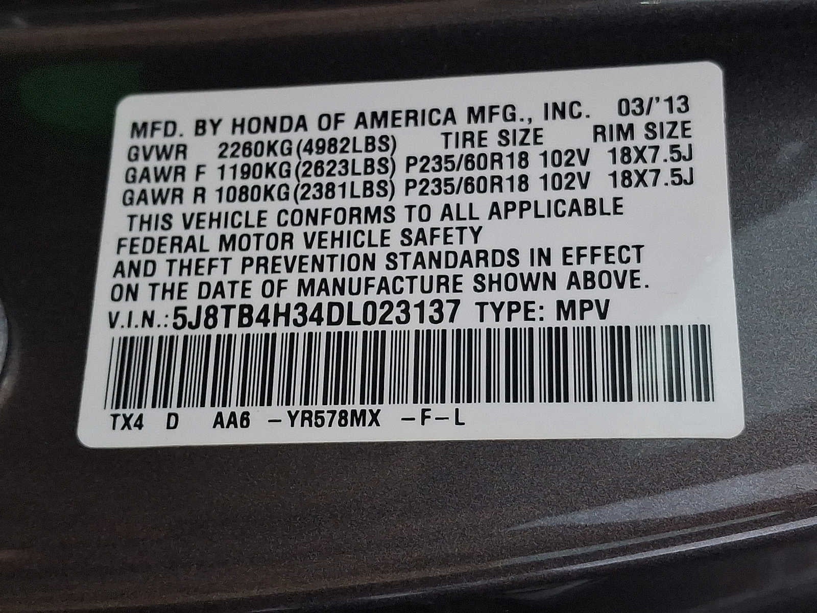2013 Acura RDX AWD 4dr