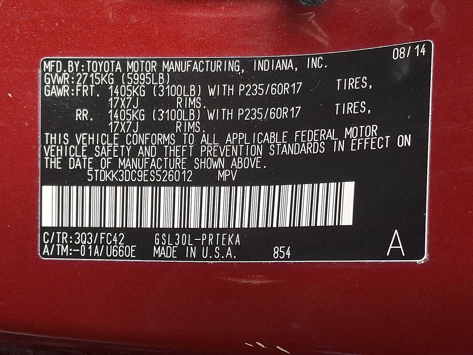 2014 Toyota Sienna LE