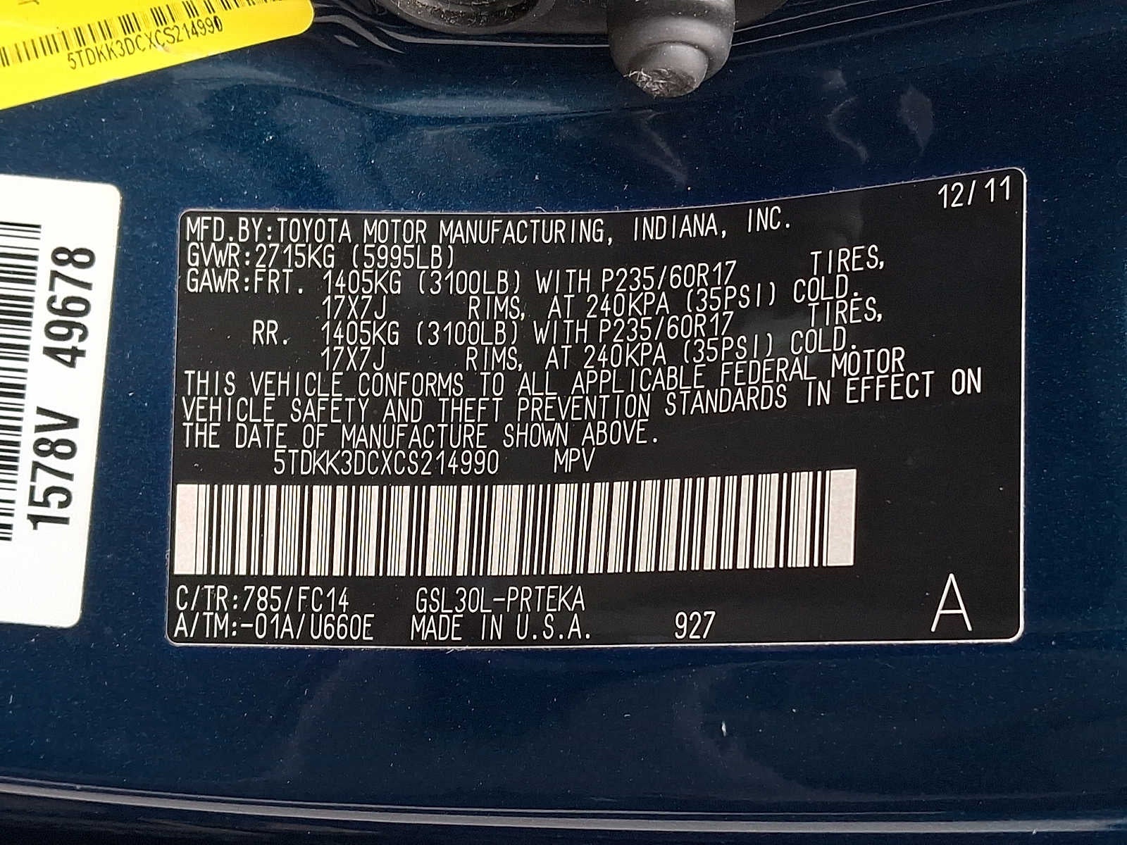 2012 Toyota Sienna LE