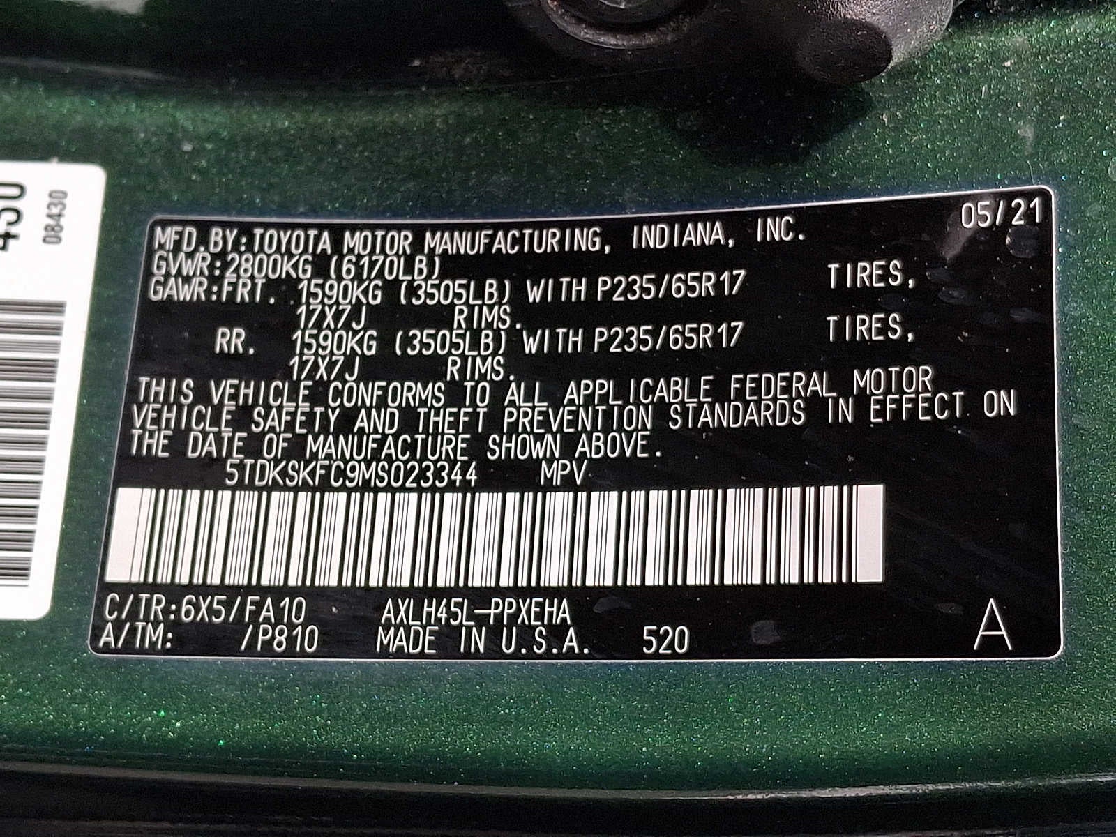 2021 Toyota Sienna LE