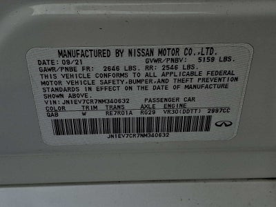 2022 INFINITI Q50 SENSORY