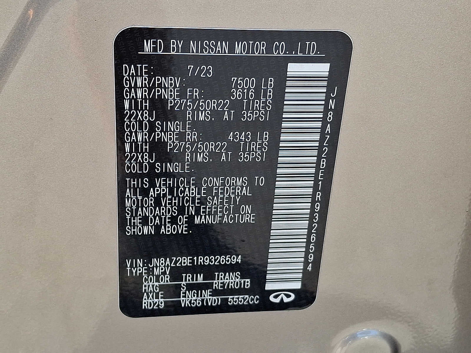 2024 INFINITI QX80 SENSORY