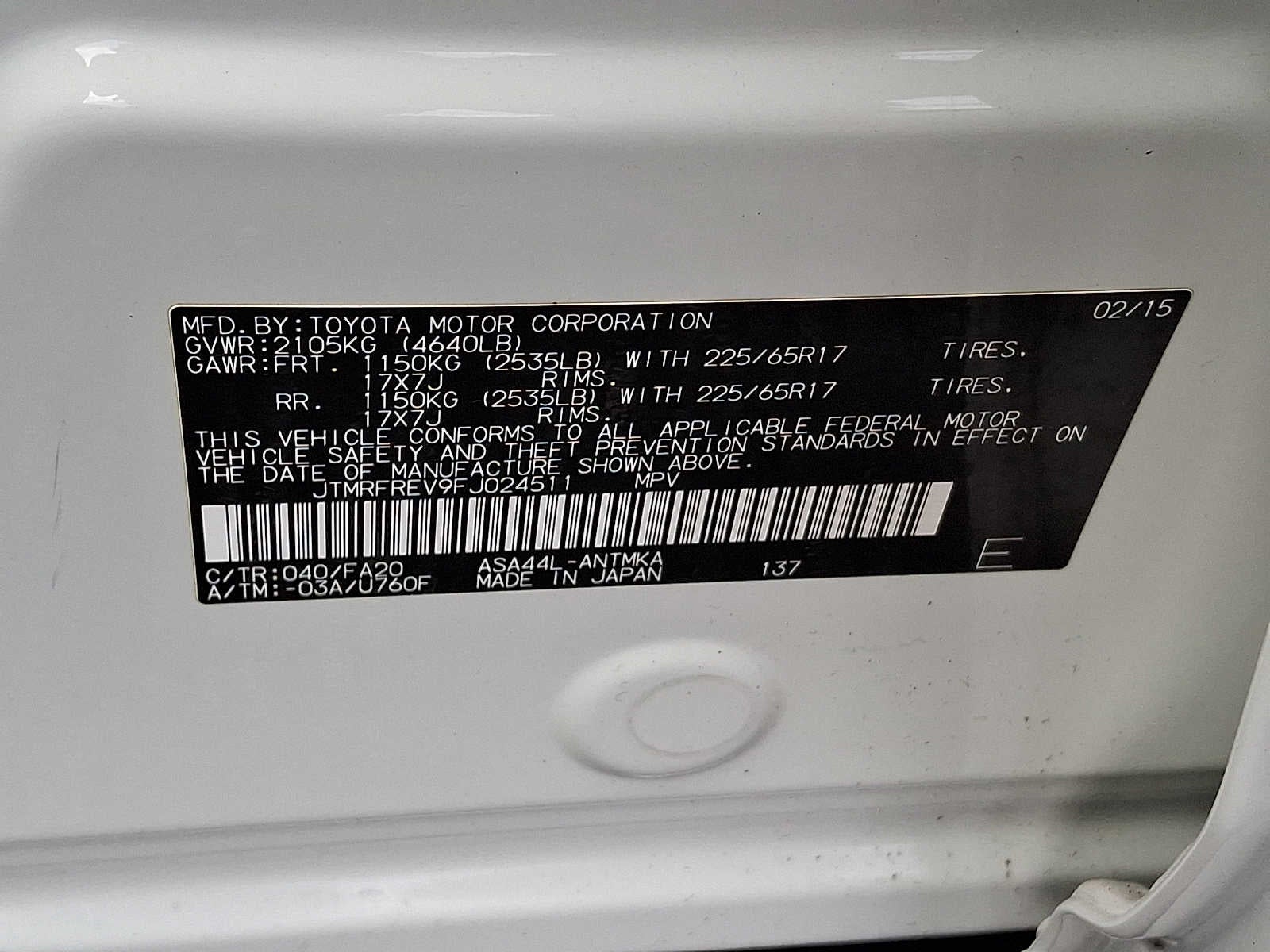 2015 Toyota RAV4 XLE