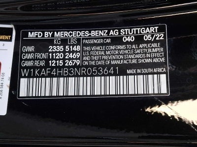 2022 Mercedes-Benz C-Class C 300 4MATIC® Sedan