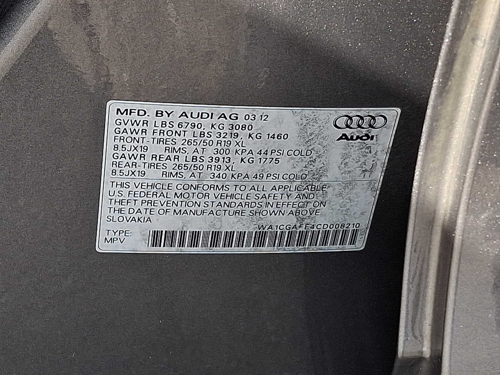 2012 Audi Q7 3.0T Premium