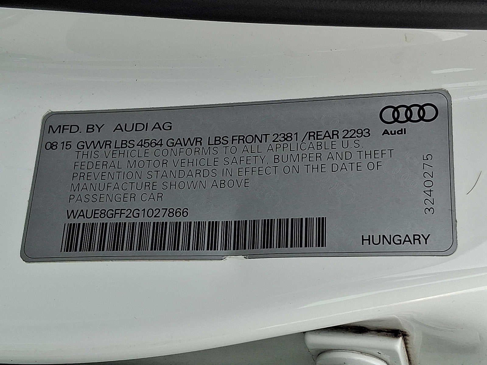 2016 Audi A3 Sedan 2.0T Premium Plus
